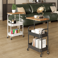Étagère à collations mobile, chariot sur pied, canapé, table d'appoint de salon, table de chevet pliante multifonctionnelle et créative