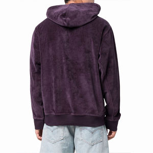Sudaderas con Capucha de Terciopelo Bordadas Personalizadas para Hombre, Dos Bolsillos Delanteros, Suministro OEM, Técnica Lavada, Talla Grande, Transpirable, Verano - Product Image 3