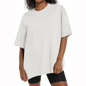 Camiseta de entrenamiento de algodón de gran tamaño con logotipo personalizado para mujer Summer Casual Athletic Washed Runnin - Product Image 5