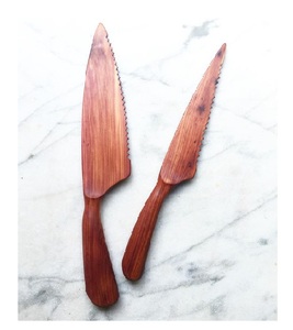 Couteau à gâteau en bois durable et ensemble de serveur outils de service de tranchage de tarte en bois pour les événements de mariage et de fête Outil de service de gâteau en bois - Product Image 5