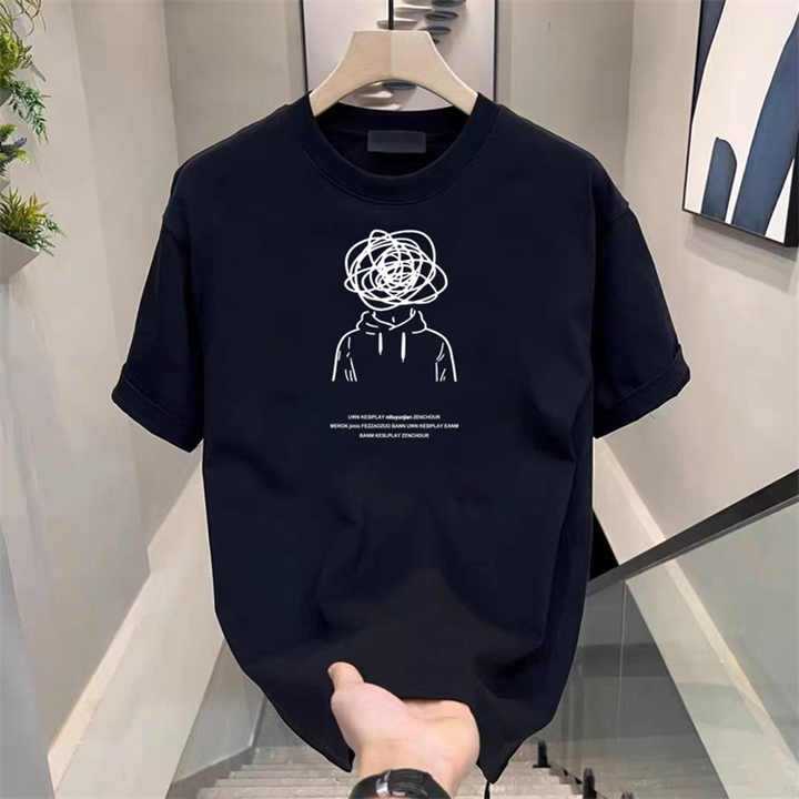 2025 Men's Cartoon Pattern 100% Cotton Fashion Men's T-shirts Breathable Cotton T-shirt for Men