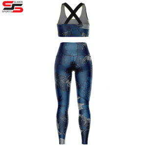 2026 nouvelle impression personnalisée 2 pièces ensemble Yoga vêtements femmes sport soutien-gorge pantalons de course Leggings Fitness vêtements de sport costume - Product Image 2