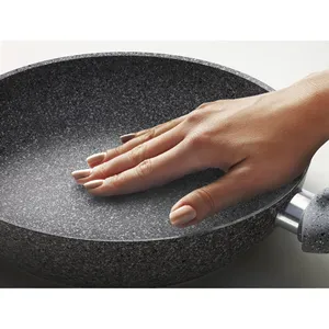 Made in italy forged induction pan aluminum fry pan diameter 22 cm spray non-stick coating stone effect high thickness