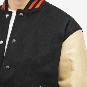 Haute qualité hommes collège Baseball varsité vestes hiver laine poitrine cuir manches 100% coton fermeture éclair brodé Techniques - Product Image 4