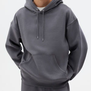 Conjunto de chándal con capucha y Jogger gris liso, ropa de invierno de lana suave, sudadera y pantalones de chándal cálidos unisex, cómodos e informales - Product Image 2