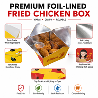 Boîtes alimentaires jetables en papier doublées d'aluminium, étanches et résistantes à la graisse, pour poulet frit, avec couvercles, emballage à emporter pour ailes de poulet BBQ