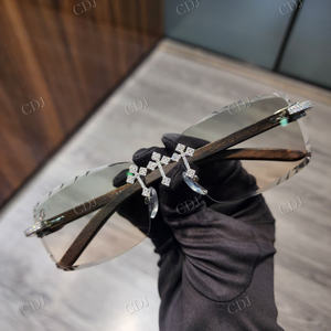 Rectangle Forme VVS Moissanite Diamant Lunettes De Soleil Pour Les Rappeurs À La Mode Personnalisé Glacé Lunettes De Soleil En Gros Bijoux De Luxe - Product Image 1