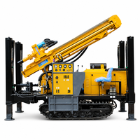 Machine de forage de puits profonds à chenilles hydrauliques de 58 kW, diesel, pour roches profondes jusqu'à 200 m de profondeur et diamètre de 140-254 mm