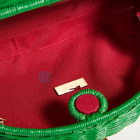 Nouveau design élégant sac à main en forme de pastèque de la meilleure fibre de rotin pour les femmes, défilé de mode, cadeau pour maman fabriqué au Vietnam