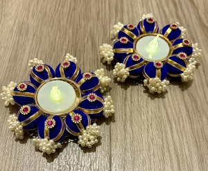 Diwali Diyas เชิงเทียนตกแต่งสไตล์อินเดีย, ที่วางเทียนที่ใส่ชาตกแต่งคริสต์มาส - Product Image 1