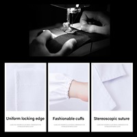 Bata de laboratorio de algodón para estudiantes de medicina, puños elásticos blancos, diseño respetuoso con la piel para uniformes escolares de científicos de Hospital