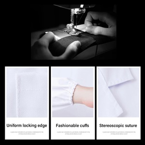 Bata de laboratorio de algodón para estudiantes de medicina, puños elásticos blancos, diseño respetuoso con la piel para uniformes escolares de científicos de Hospital - Product Image 3