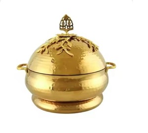 Luxury Metal Copper Casserole Chafing Dish Hotel Supplies Handmade Food Hot Pots Wedding Decorative <b>Tabletop</b> Copper Food <b>Storage</b> - Product Image 3