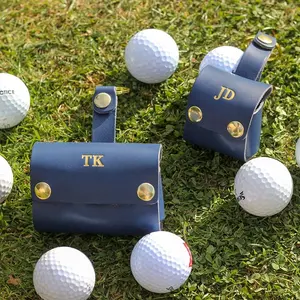Sac de rangement pour balles de golf en cuir tanné végétal fait à la main de vente chaude accessoires de golf personnalisés