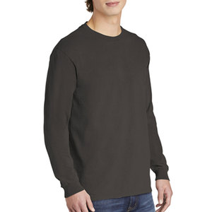 Vente en gros personnalisée T-shirts à manches longues pour hommes unis avec impression de logo en coton vierge Flecce grande taille - Product Image 1