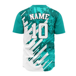 Maillot de baseball 100% polyester Taille adulte Couleur unie personnalisée Uniforme d'équipe sportive Haute qualité OEM Évacuation de l'humidité à l'avant - Product Image 2