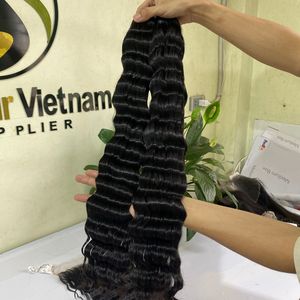 Top Human Hair Vendors Virgin Cuticle Aligned Hair Wavy Swiss HD Lace Frontal With 3 Bundles - Product Image 4