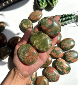 Meilleure qualité Offre Spéciale pierres de palmier naturelles Unakite équilibre émotionnel pierre de cristal Agate commande en gros - Product Image 5