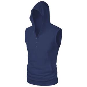 Nueva moda Casual tela de algodón sin mangas gimnasio secado rápido ligero Fitness deportes sudaderas con capucha para la venta personalizado hombres gimnasio sudaderas con capucha - Product Image 4