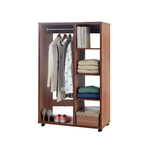 Armario independiente ajustable multiusos para abrigos Armario de madera con ruedas - Product Image 1