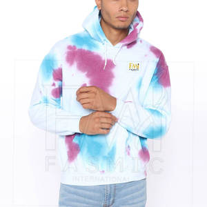 Sweat à capuche multicolore tie-dye pour hommes, polaire à épaules tombantes pour l'hiver, motifs personnalisés, imprimés et solides. - Product Image 3