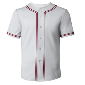 100% poliéster raglán béisbol camisa botón personalizado en blanco nueva llegada mejor diseño buena calidad abajo personalizado béisbol Jersey - Product Image 1