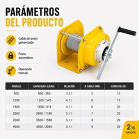 Treuil manuel autobloquant 1200 1800 2600lbs avec câble en acier pour remorques et levage industriel OEM ODM Vente en gros
