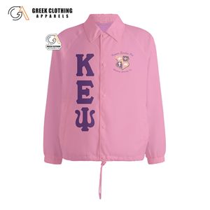 Veste de sororité Kapa Epsilon Psi pour femmes, rose et violette, lettres brodées, bouclier, vêtements grecs de qualité supérieure, style entraîneur - Product Image 3