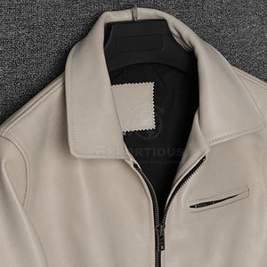 Veste en cuir pour homme, design tendance, prix bas, col montant, logo sur le devant, couleur personnalisée, style unique, veste d'hiver - Product Image 4