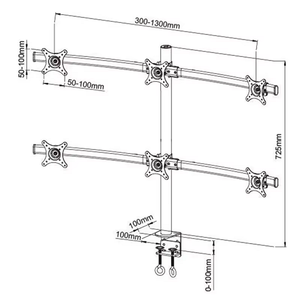 Soporte de escritorio para monitor de seis brazos totalmente ajustable con diseño Hexa para una visualización inmersiva en oficinas y centros de comando de la India - Product Image 2