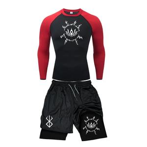 2025 conjuntos de camisetas transpirables personalizadas 100% algodón 2 en 1 Conjunto de camisa de pantalones cortos de rendimiento nuevo conjunto de pantalones cortos estampados con estilo para hombres - Product Image 2