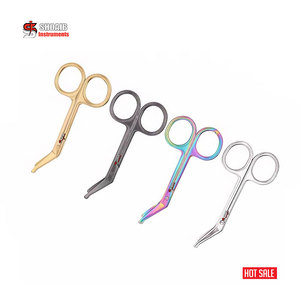 Ciseaux chirurgicaux vétérinaires 4 pièces ensemble ciseaux à pansement ciseaux à pansement chirurgical 11cm plâtre fonctionnant outils en acier inoxydable - Product Image 1