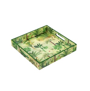Plateau imprimé en MDF d'excellente qualité Fabricant fait à la main Meilleure finition Style personnalisé pour la maison Table à dîner Plateau de service - Product Image 1