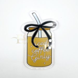 <b>Iced</b> <b>Coffee</b> Girly Acrylic Lash Tiles with Magnets for Eyelash Tweezer Private Logo Sustainable <b>Cup</b> Lash Tile with Black Bow - Product Image 2