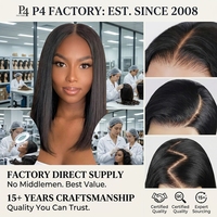 Peluca Bob sin pegamento Wear Go, 5x5 HD, 14' lisa, 220% de densidad, cabello humano virgen brasileño, pre-cortada, transparente, pequeña, para principiantes