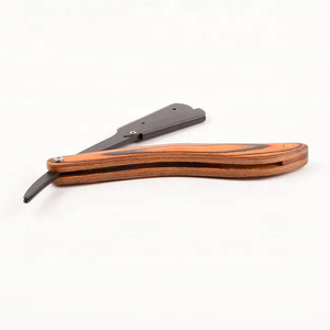 Navaja de Barbero Profesional Hecha a Medida con Doble Hoja Afilada, Nuevo Modelo, Mango de Madera para Salón - Product Image 5