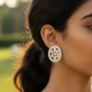 Pendentif en or rose fait main avec charme en CZ pour femme, cadeau de bijoux fins - Product Image 2