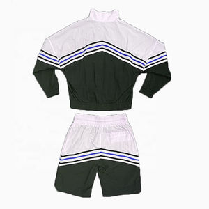 Conjunto Corto de Chaqueta Cortavientos Personalizada de Alta Calidad para Hombre, Ajuste Holgado, Transpirable, de Nailon, Conjunto Deportivo Sólido para Verano - Product Image 6