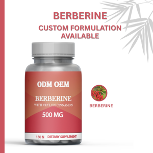 Alta calidad OEM Carewell Herbs Berberine HCL Extracto orgánico 1000mg Cápsulas 500mg Berberine Cápsulas para mujeres - Product Image 3