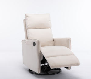 <span class=keywords><strong>Fauteuil</strong></span> inclinable pivotant manuel avec dossier haut en lin doux <span class=keywords><strong>Fauteuil</strong></span> à bascule pour le salon ou la chambre d'enfant - Product Image 2