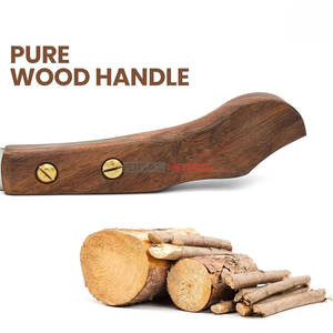 Couteau à sabots réutilisable en acier inoxydable allemand super tranchant, pour droitiers, instrument vétérinaire, manche en bois de haute qualité - Product Image 3