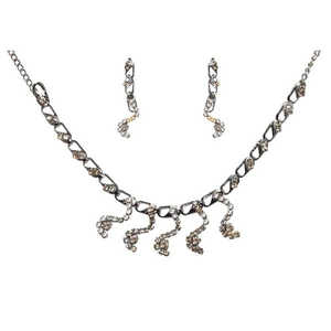 Kriaa White Austrian Stone Rhodium Plated <b>Necklace</b> 1104201 Model Fine Jewelry <b>Sets</b> - Product Image 1