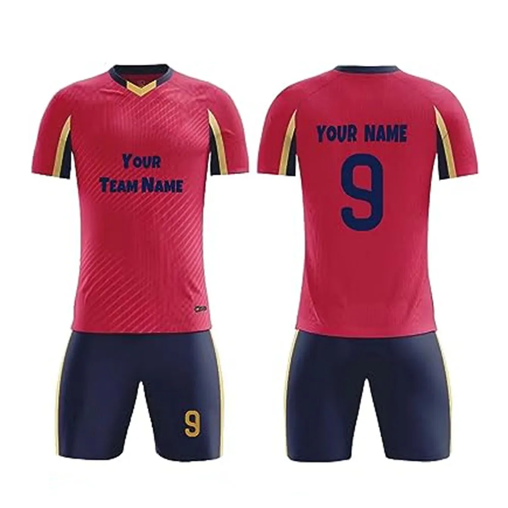 Wholesale High Quality Cheap Kids Soccer Custom Logo Jerseys Uniform Set Without Brand Color Customize Polyester Breathable