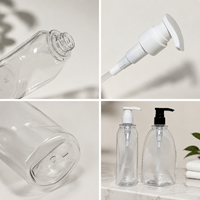 Bouteille de shampooing transparente en PET de 500 ml avec pompe à lotion, distributeur vide rechargeable pour gel douche, nettoyant corporel et savon liquide