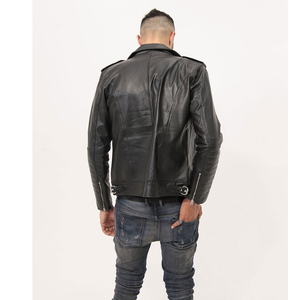 Casual Wear OEM/ODM Service Men's Genuine Leather Jacket Hot Sale Good Quality <b>Street</b> Style Biker Waterproof Breathable - Product Image 4