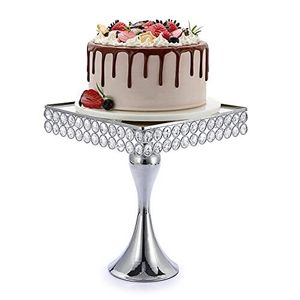 Soporte para pasteles y postres de cristal y metal Soporte para pasteles y cubiertos de metal de forma cuadrada de Calidad exclusiva a precio competitivo - Product Image 1