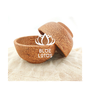 Best Seller Lightweight Coconut Wood <b>Bowl</b> Durable for Daily Use or Special Occasions Disposable Feature <b>Blue</b> Lotus Cherish - Product Image 1