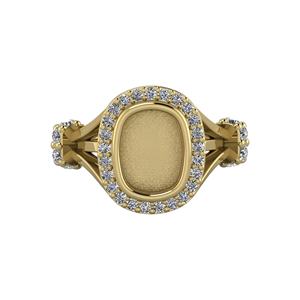 Bolsa de joyería DIY de plata maciza 925 con engaste de anillo tipo copa de bisel semimontado de 6x8mm para circonita cúbica, leche materna, cenizas y resina, para recuerdo - Product Image 1