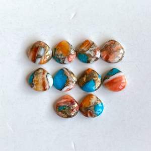 Huître Naturelle Cuivre Turquoise Cabochon Lot de Pierres Précieuses pour la Fabrication de Bijoux Bague Pendentif Bracelet - Product Image 2