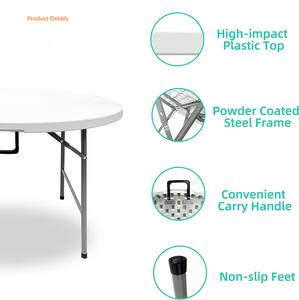 <span class=keywords><strong>4ft</strong></span> โต๊ะพับได้ทำจากหินแกรนิตโต๊ะจัดเลี้ยงกลางแจ้งแบบ HDPE โต๊ะกลมโต๊ะสำหรับงานเลี้ยงเช่ารับประทานอาหารพลาสติกตั้งแคมป์แบบพกพา - Product Image 2